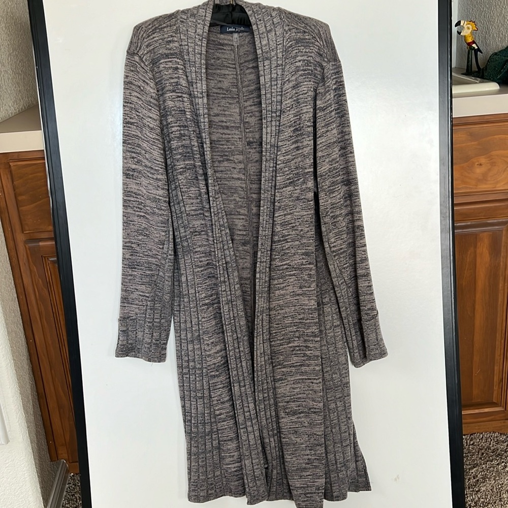 Laila Jayde Stitch Fix Long Gray Cardigan Size 1X